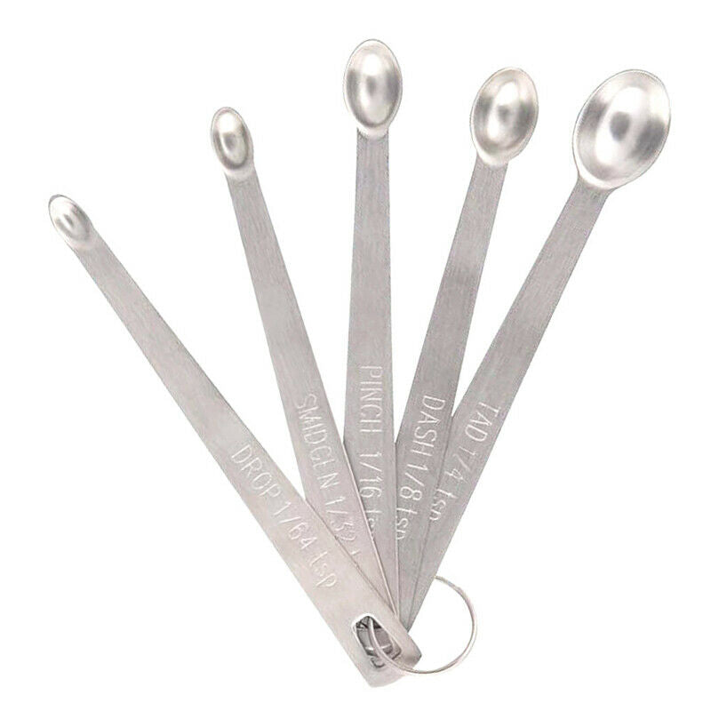 5pcs/Set Small Measuring Spoon Stainless Steel Coffee Measuring Spoons Ki.l8