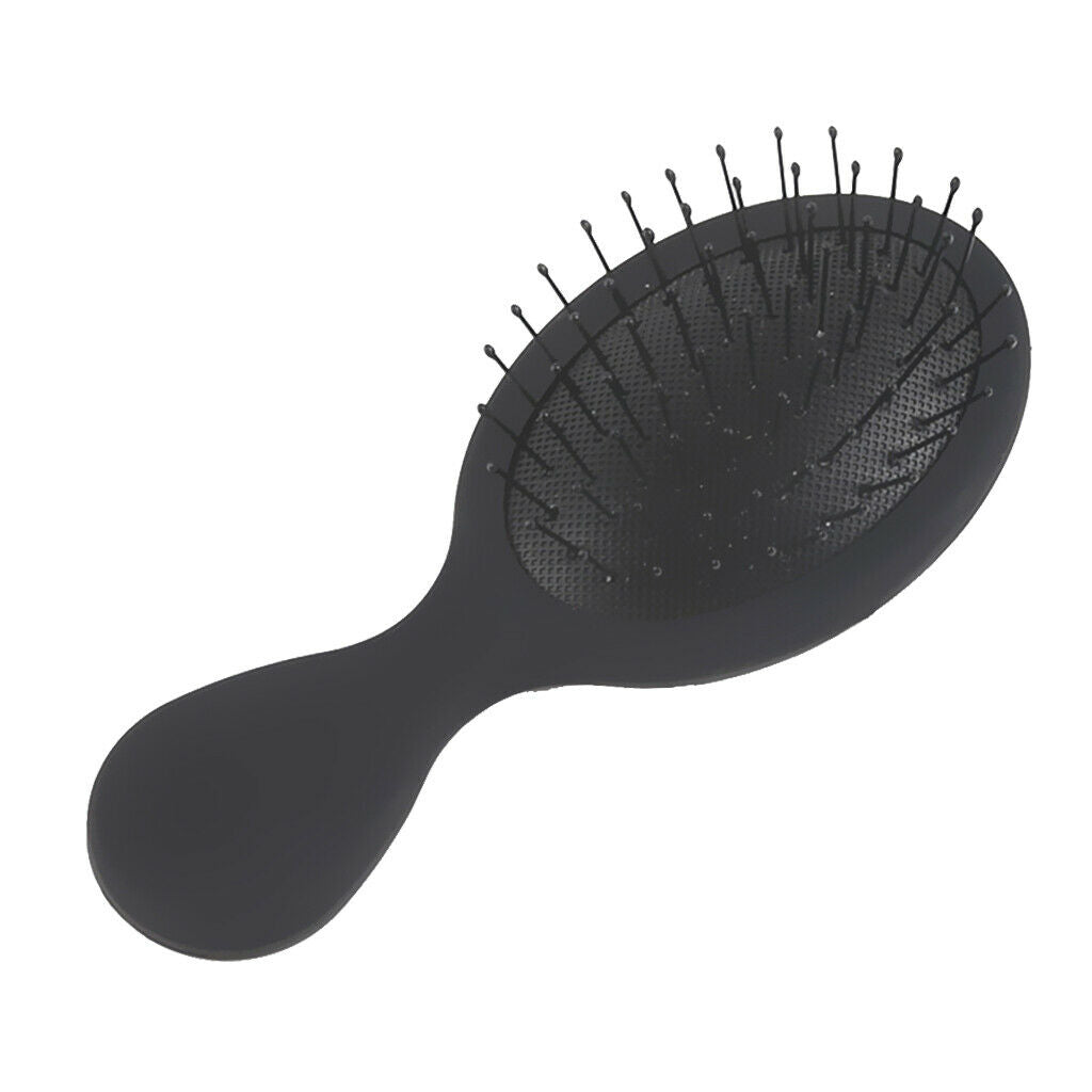 Mini Anti-static Scalp Massage Paddle Hairbrush Cushion Detangling Comb Black