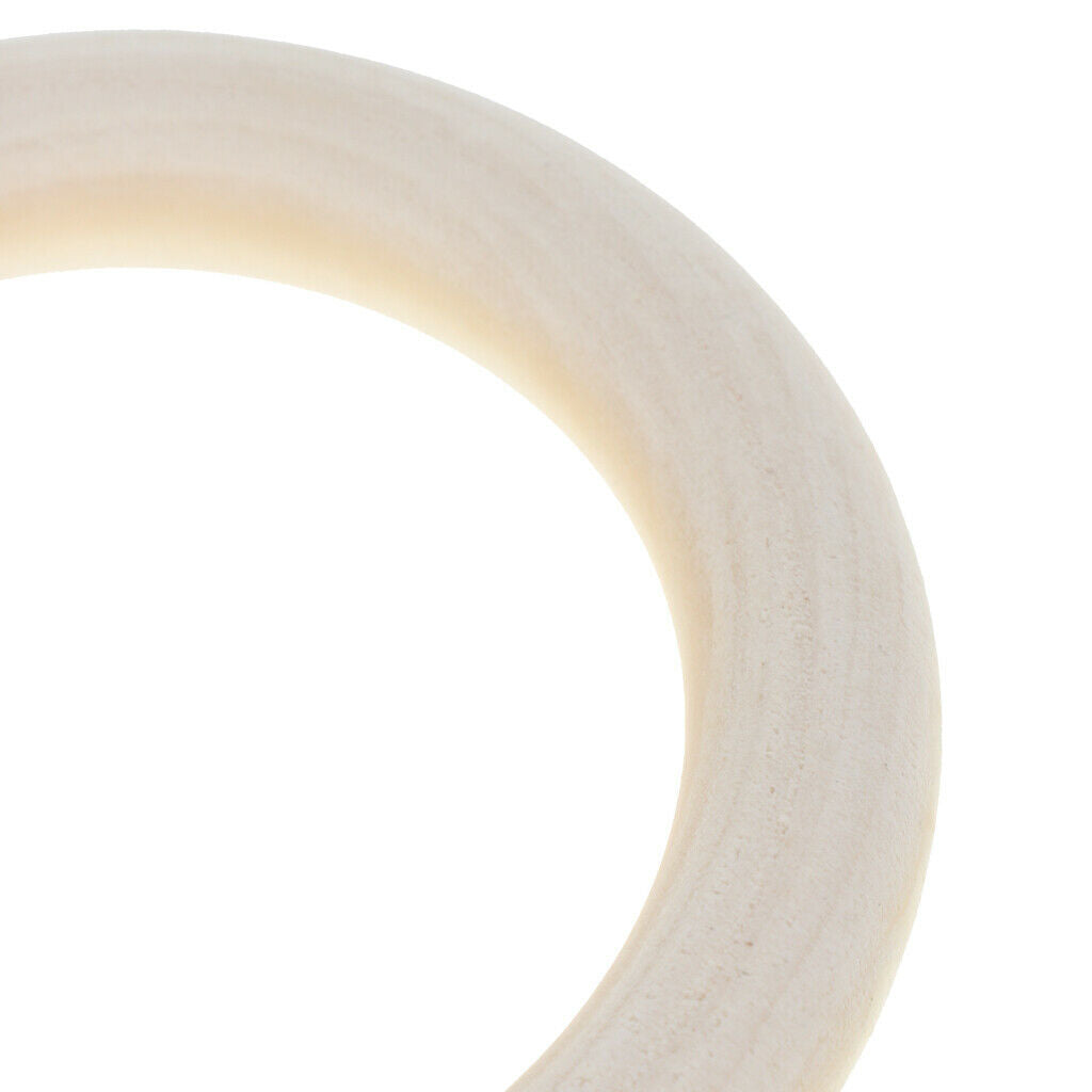 20x 60mm + 20x 50mm Natural Wood Wooden Rings for Baby Teethers Connectors