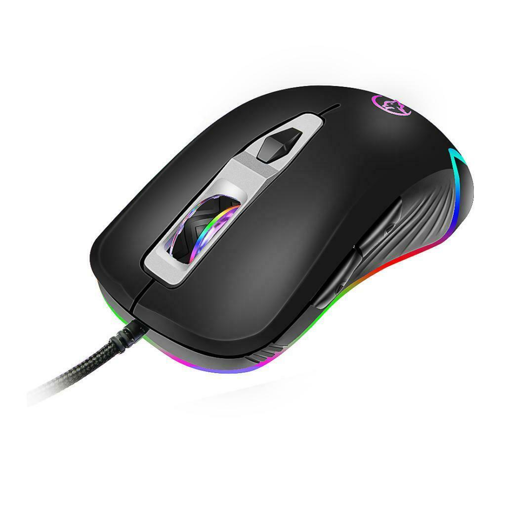 G818 Wired Game Mouse Optoelectronic Mouse 4-mode RGB Glow Desktop Mouse