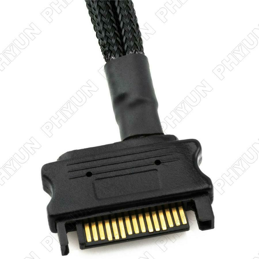 5Pcs 15-Pin Male SATA Connector to 4 Fan Sleeved PC Case Fan Power Adapter Cable