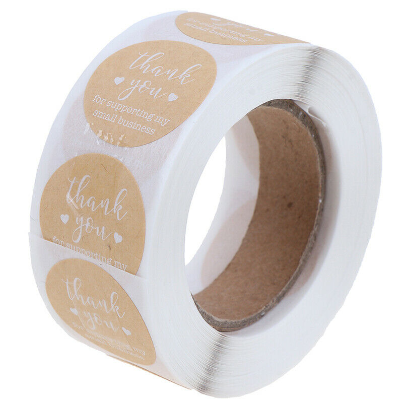 500pcs Thank You for Supporting My Business Kraft StickersRound Labels St.l8