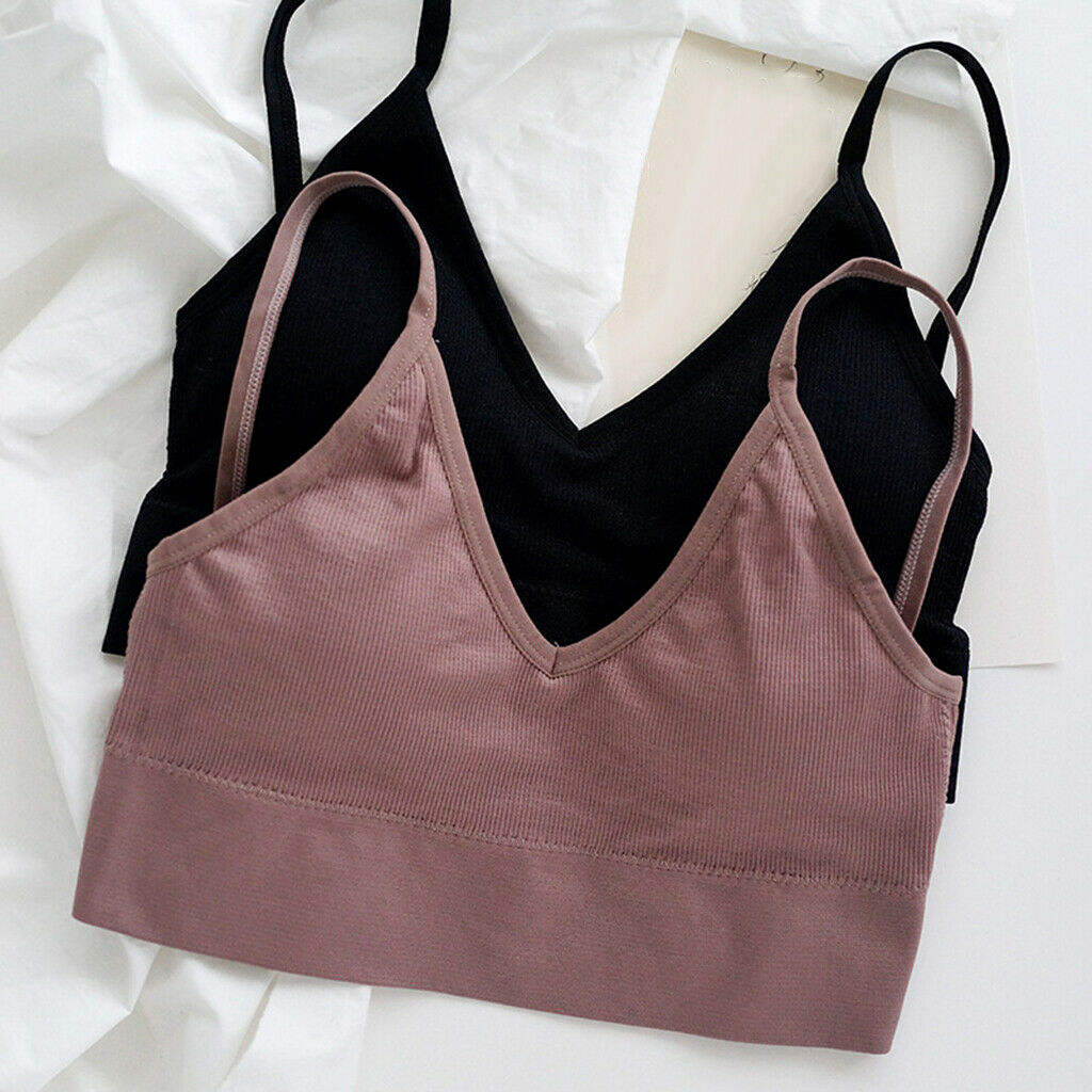 6 Pieces Women's Removable Padded Bralette Wirefree Comfort Bra Sport Bra
