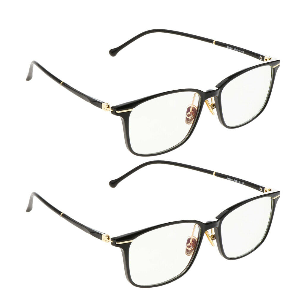 2Pairs Blue Light Blocking Glasses Computer Anti Eyestrain Eyeglass Black
