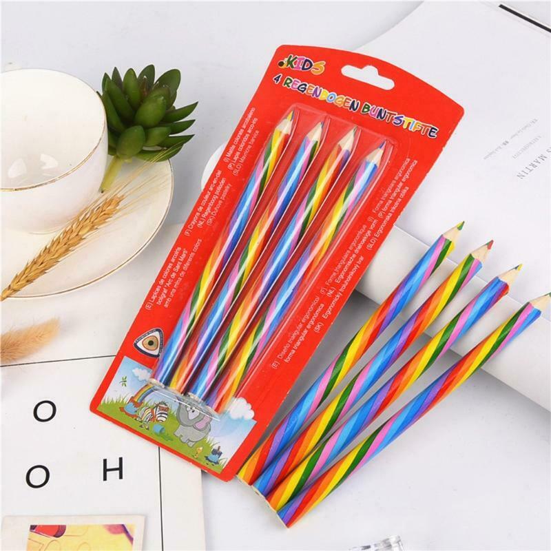 4 PCS Rainbow Pencil Pencil Student Pencil Rainbow Pencil DIY Painting Drawing