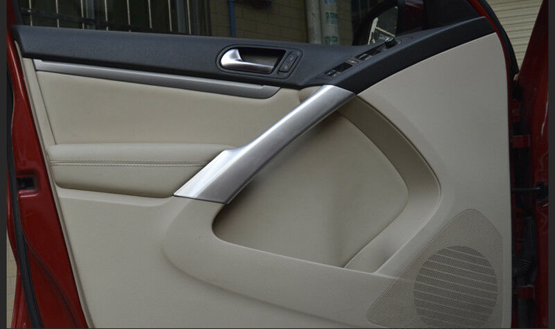 Chrome Interior Door Armrest Cover Trim Molding 4pcs ABS For VW Tiguan 2010-2015
