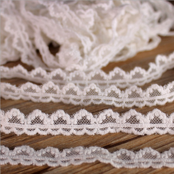 6 yards Heart-shaped Cotton Lace Trim Wedding Bridal Ribbon Sewing Craft 12mm