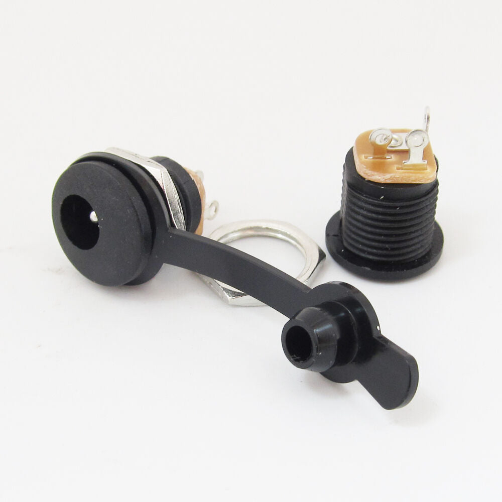 10pcs Copper 5.5x2.1mm DC Power Female Jack Socket with Waterproof Cover & Ring