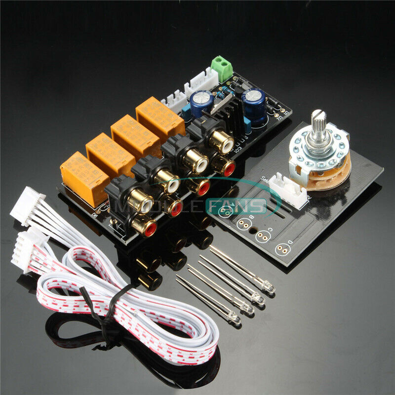 Audio Switching Board 4 Select 1 Audio Input signal Selector Relay Board DIY Kit