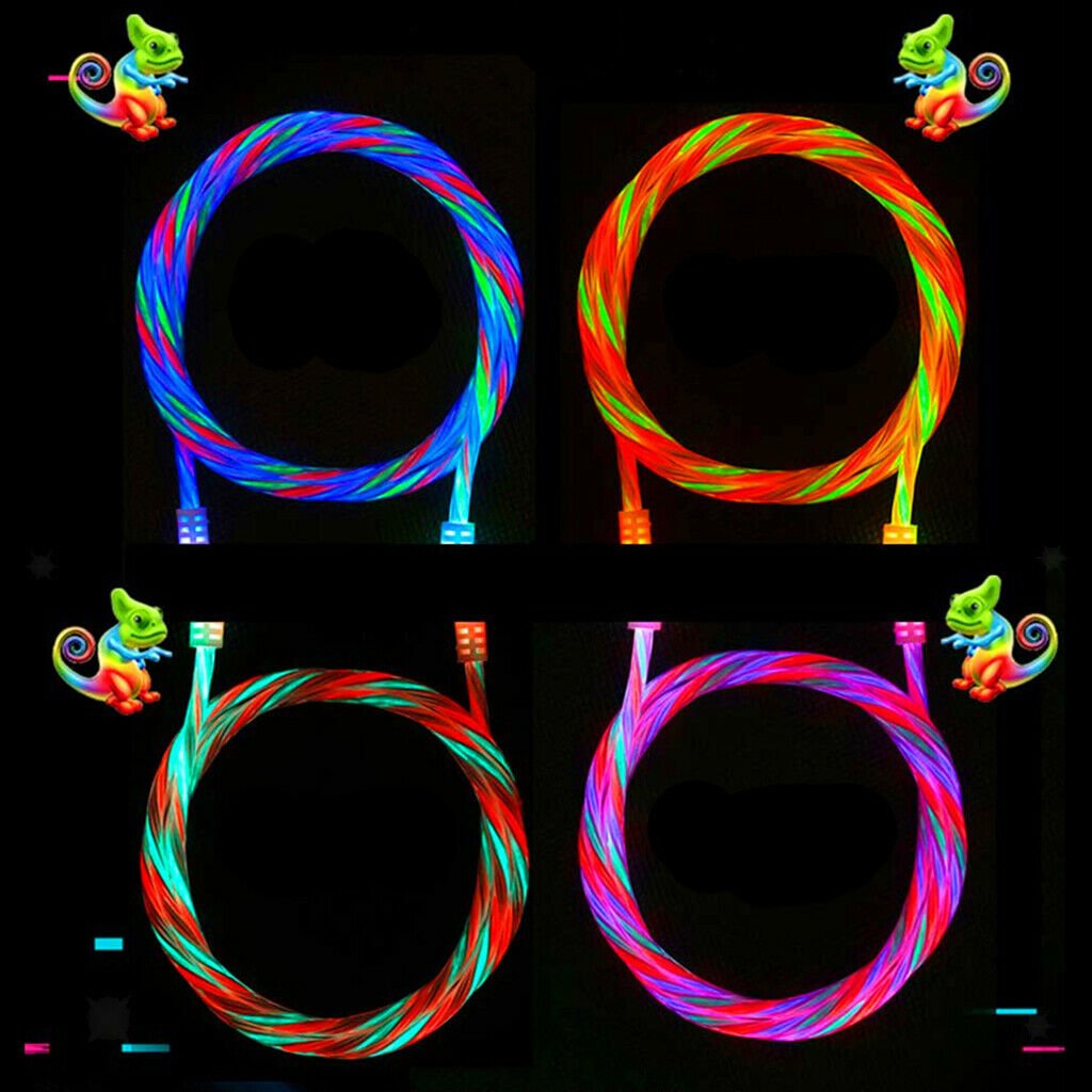 LED Visible Light USB Type-C Charging Data Sync Cable Lead for Cell Phones