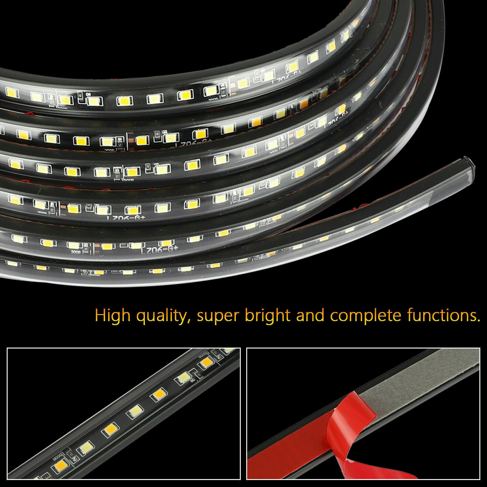 2X 70" Running Board LED Light Side Step Strip Bar White Amber Turn Signal Truck