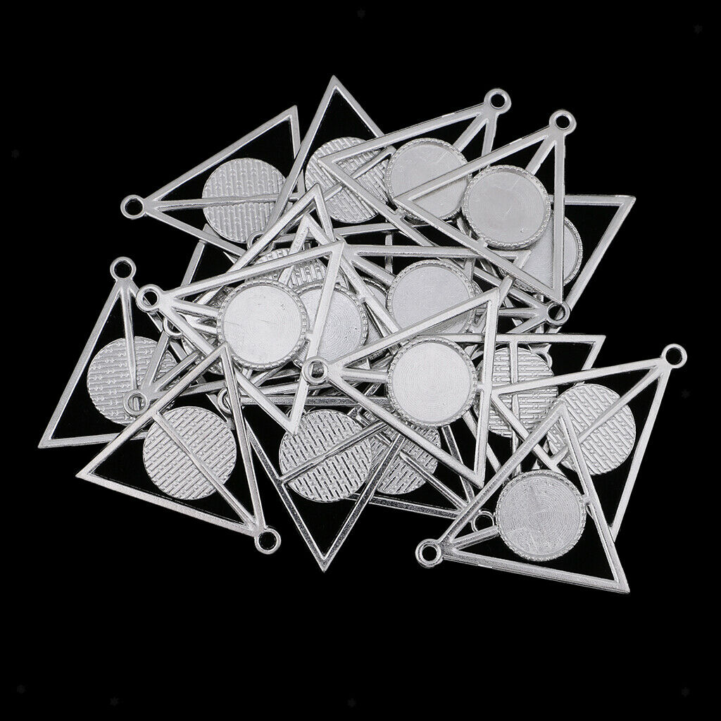 20 Pieces Blank Round Bezel Tray Base 16mm Cabochon Jewelry DIY Charms
