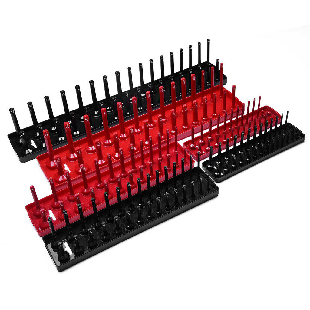 2x 1/4" Socket Storage Organizer Holder Rail for Desk Drawer Office Toolboxes