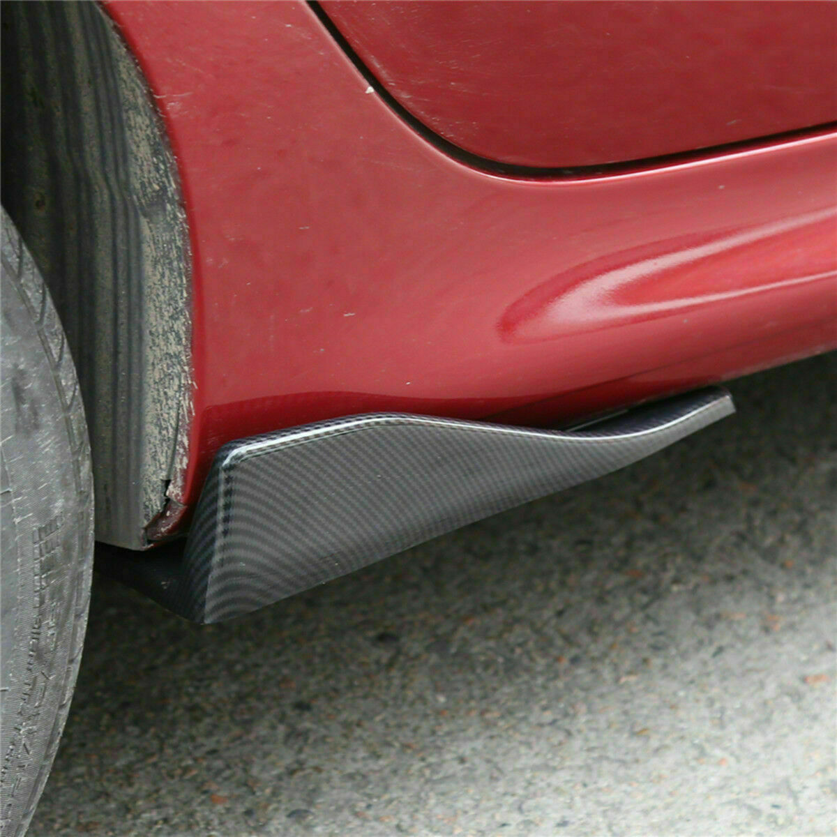 2X Car Bumper Spoiler Rear Lip Side Skirt Extension Splitter Winglet Wings ABS
