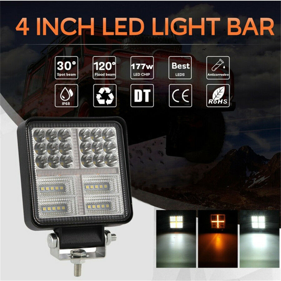 177W 4inch Spot Flood Light Bar Off Road 4x4 Combo 12 Volt Led Spotlight