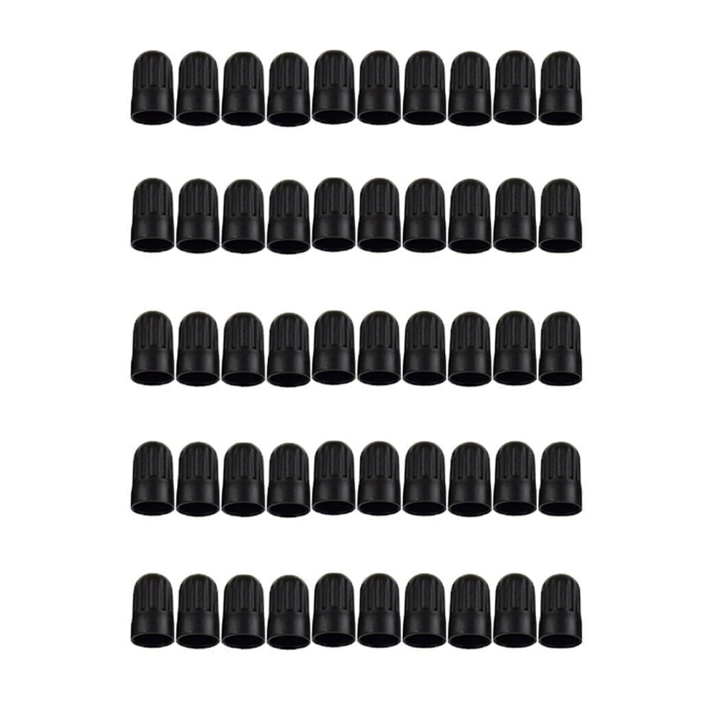 50X Auto Car Truck Wheel Tire Valve Stem Anti Dust Caps Covers Black