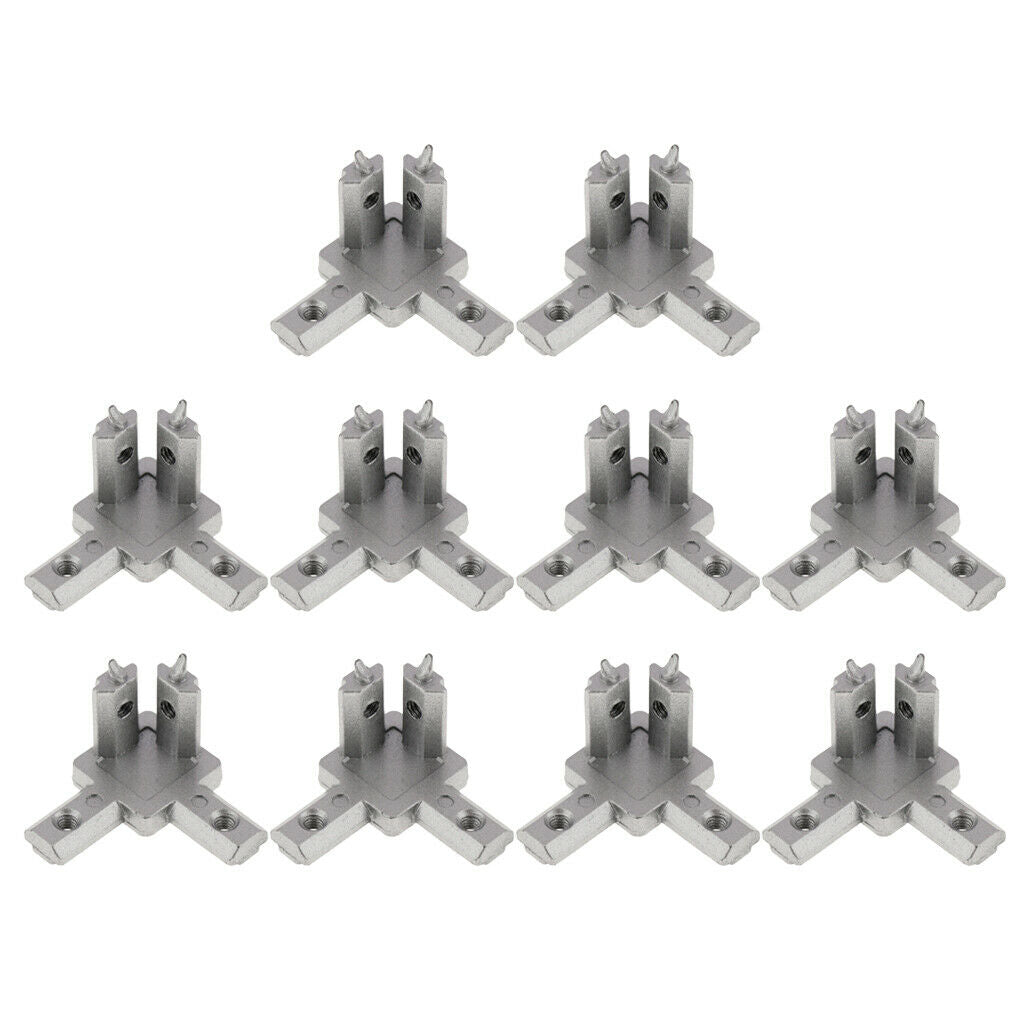 10x Aluminum Profile 2020 Extrusion 3-way 90 Deg Corner Joint Connector