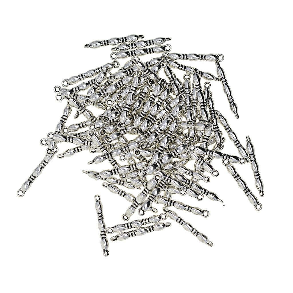 100pcs Alloy Straight Bar Connectors Jewelry Findings Charms Accessories