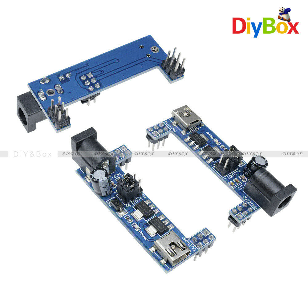 5Pcs MINI USB MB102 Breadboard Power Supply Module 3.3V 5V Solderless Arduino
