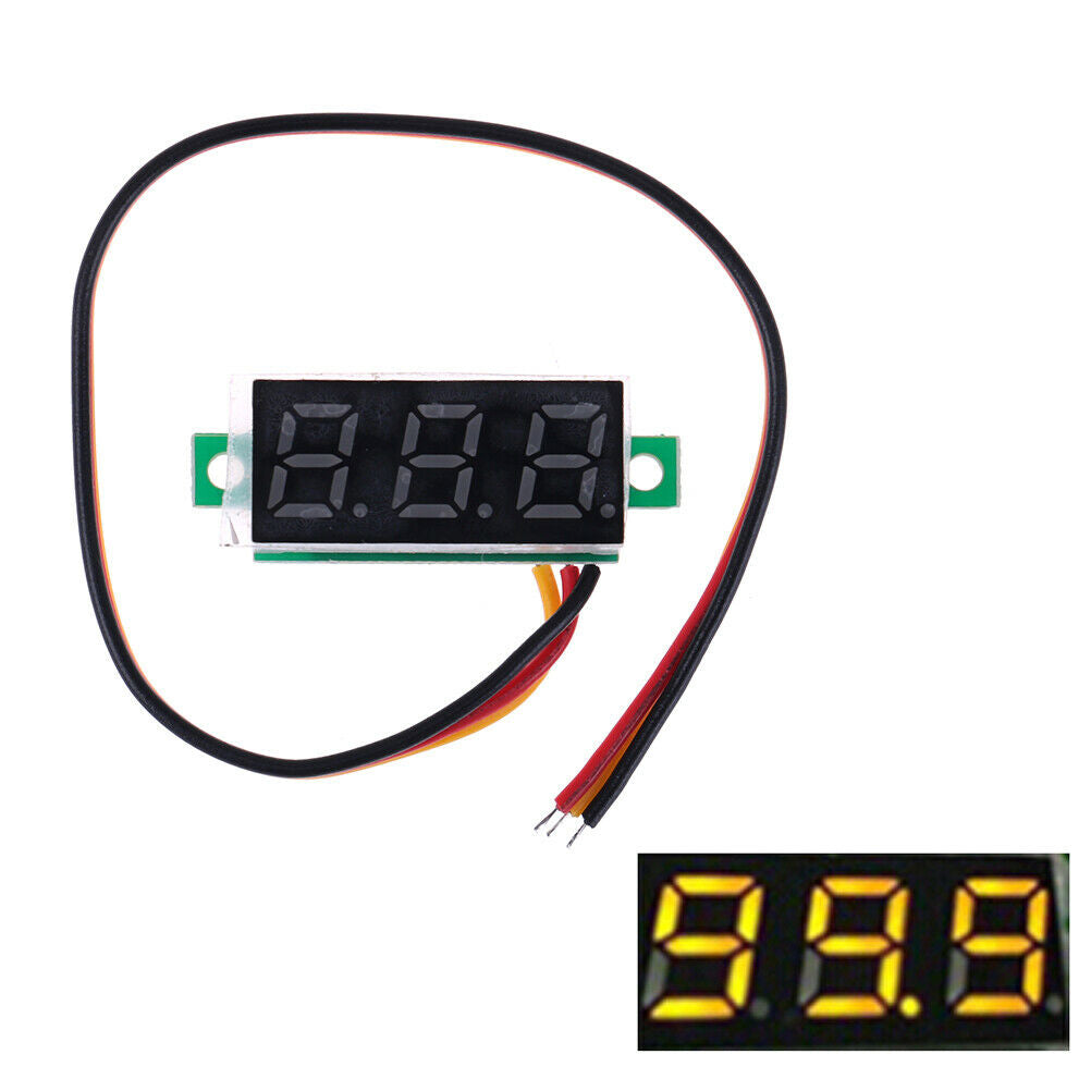 3-Wire mini DC 0-100V voltmeter LED panel 3-digital display voltage.l8