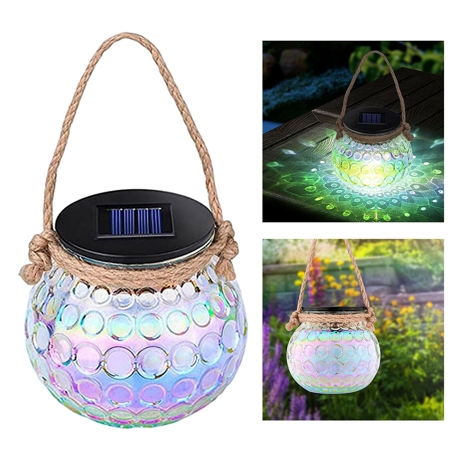 Solar Power Garden Light Pathway Walkway Tree Front Door Safe Hanging Lights