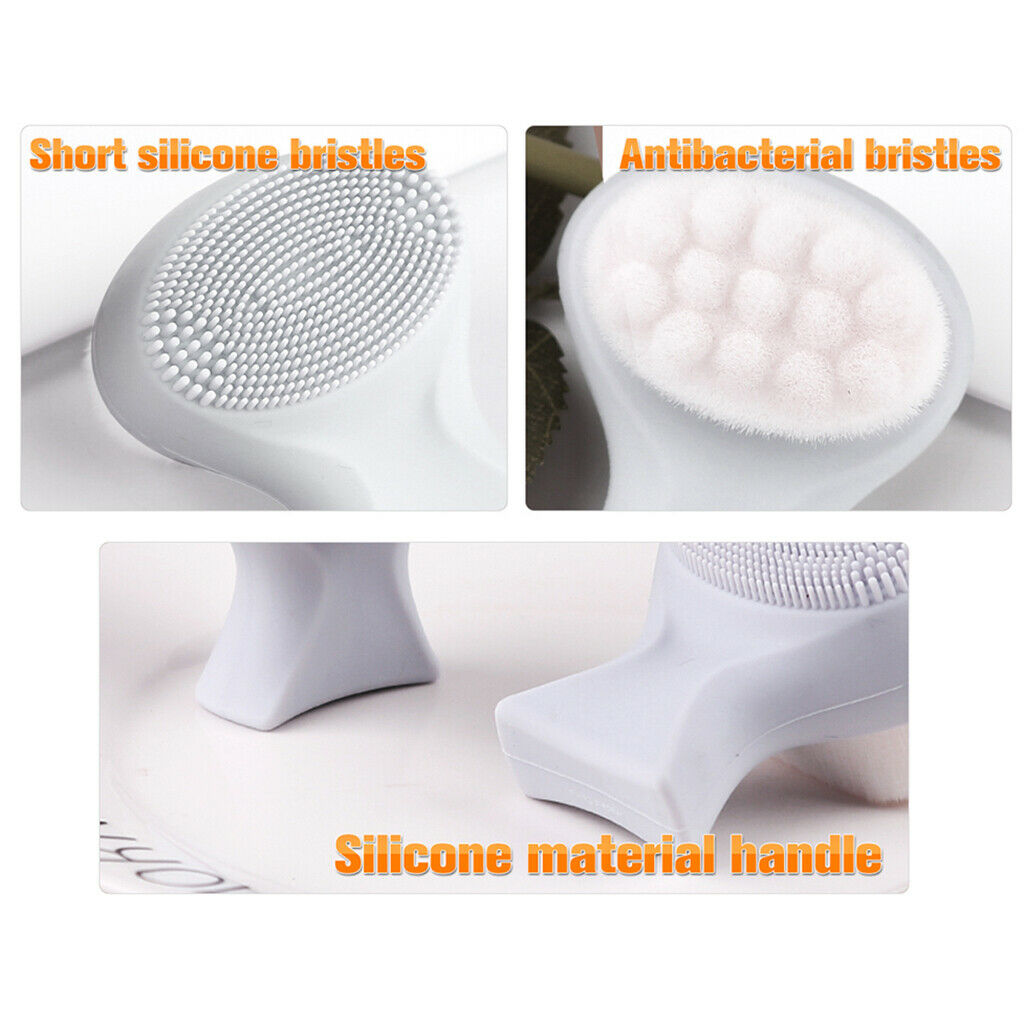 Handheld Double-sided Face Cleansing Brush Silicone Deep Cleaning Brush