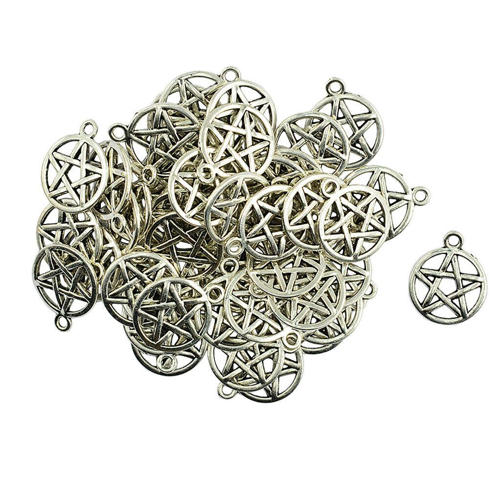 50pcs Alloy Lucky Knot Star Charm Pendant Jewelry Making Accessory Crafts