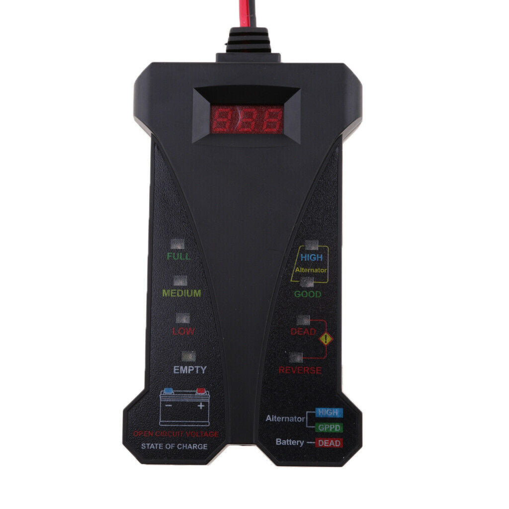Car Digital Battery  Voltmeter & Charging System Analyzer with Clamps