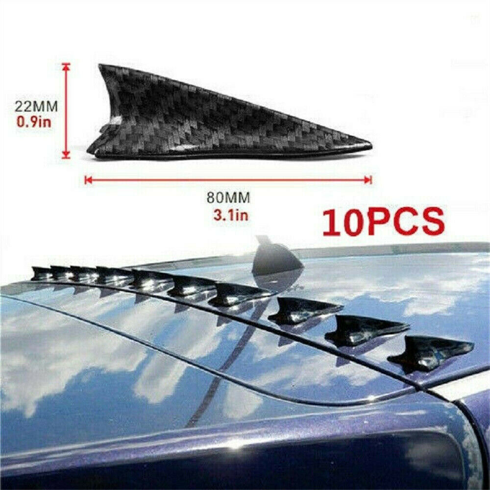 10x Car Rear Bumper Spoiler Curved Shark Fin Lip Diffuser Protector Universal US