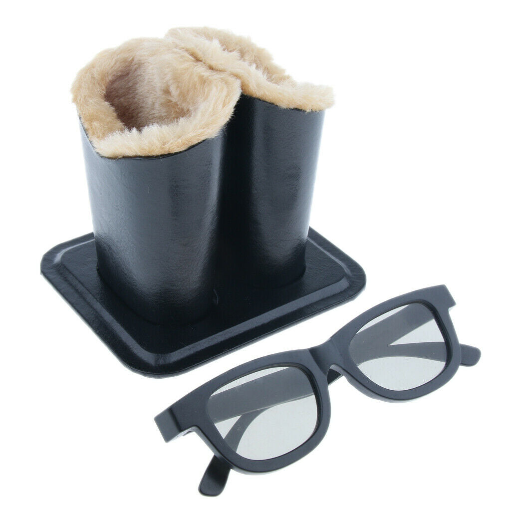 Double Head Anti Scratch Soft Plush Lined Eyeglass Holder Stand Upright