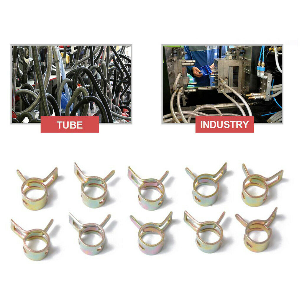 80pcs Fuel Hose Spring Clip Water Pipe Air Tube Clamp Fastener 6-15mm Solid