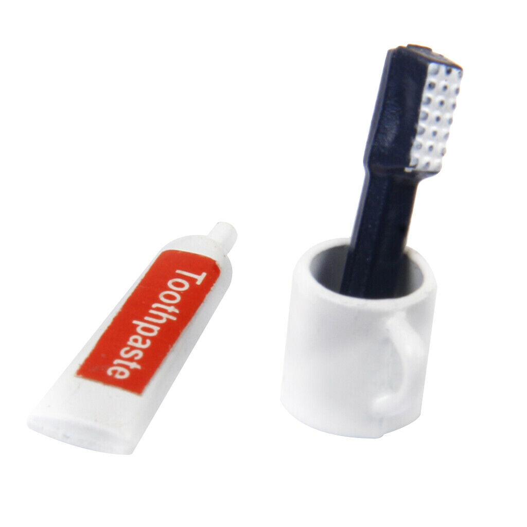 1/12th Bathroom 3Pcs/set Toothbrush Toothpaste Mouth Cup Furniture Set