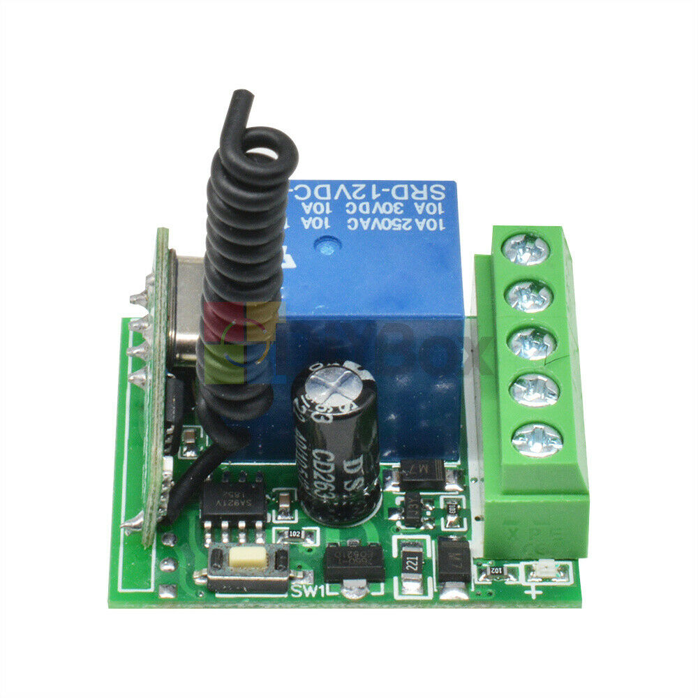 5PCS 433MHz DC12V 10A 1-Channel Wireless Relay RF Remote Control Switch Receiver
