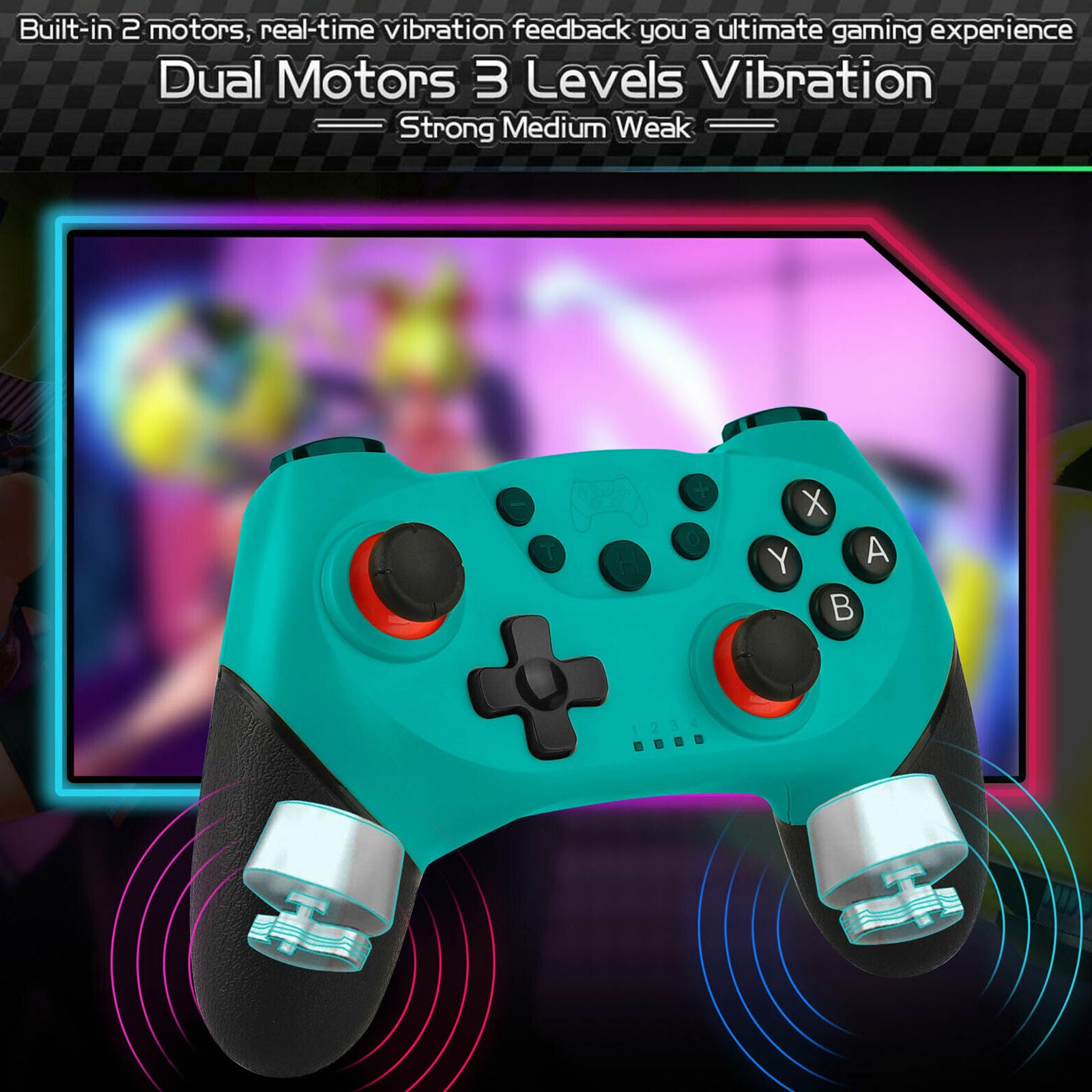 For Nintendo Switch/Lite Wireless Bluetooth Pro Controller Turbo Joystick Joypad