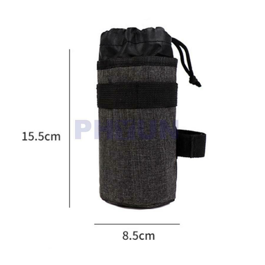 2pcs Motorcycle ATV Cup Bottle Holder Bag Grey 6.1'' x 3.35" For 1.2" Handlebar