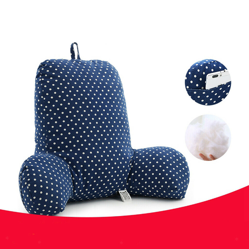 Back Support Bed Rest Reading Pillow TV Lounger Chair Backrest Cushion Blue