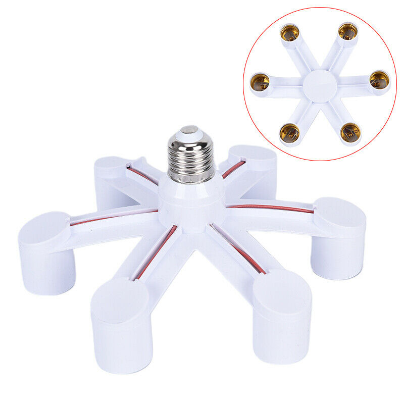 1 To 6 Lamp Holder E27 Socket Base LED Lamp Base Bulb Splitter Holder Conve_ADD