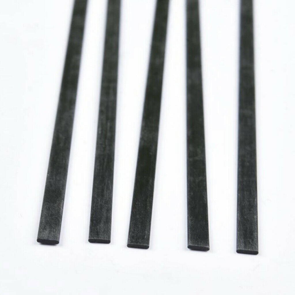 5pcs Carbon Fiber Strips Flat Bars Airplane DIY Accessory 5mm x 1mm x 200mm