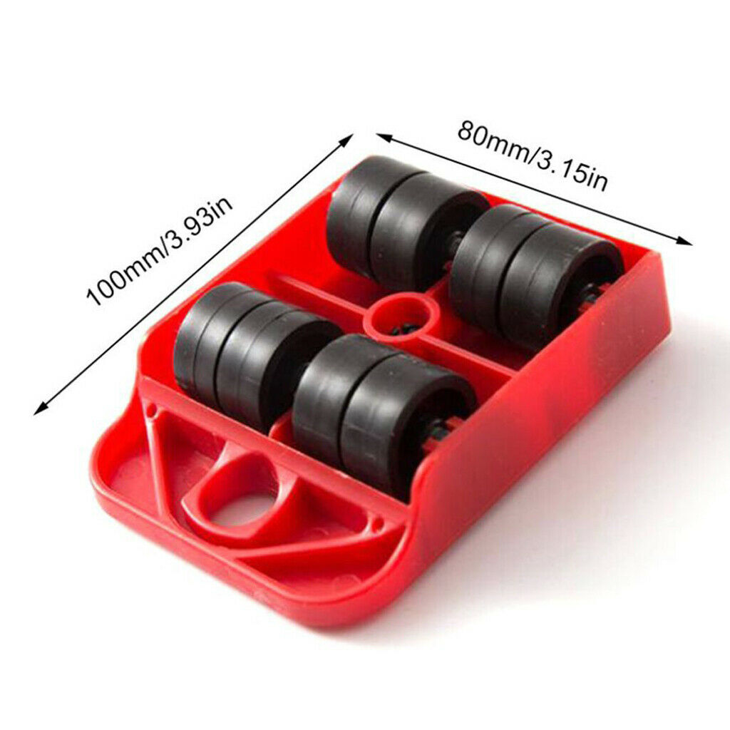 2pcs Moving Appliance Roller Furniture Lifter Rotatable Pads w/ 4 Slider