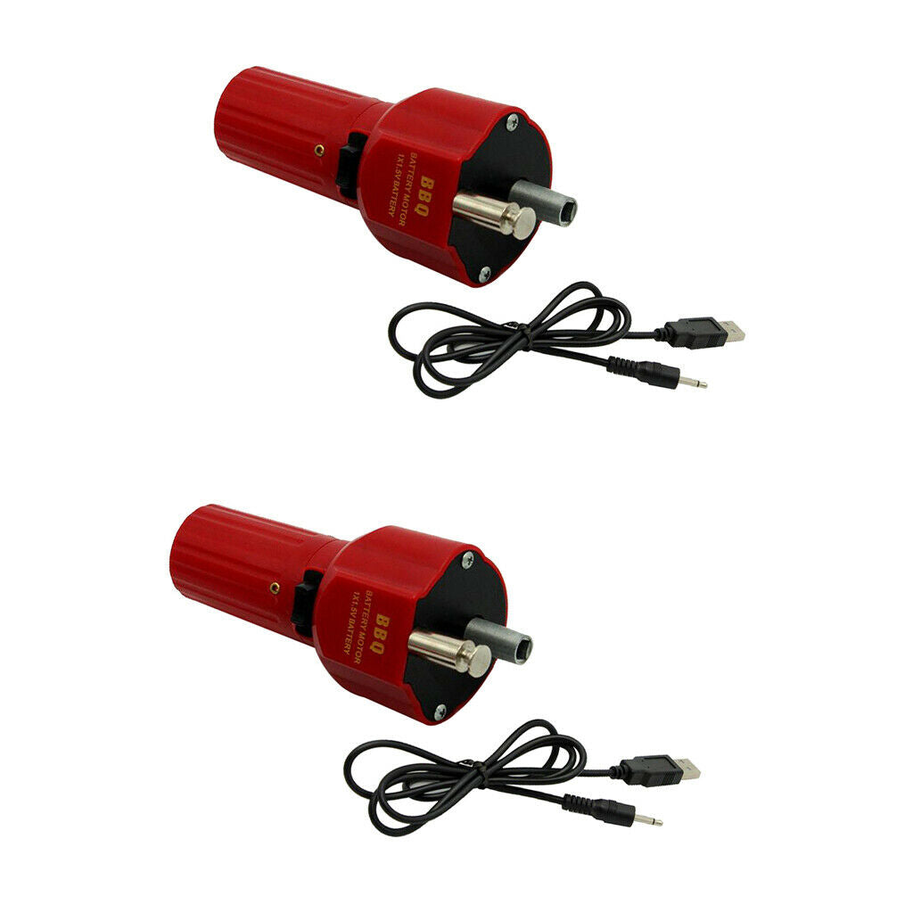 2pcs BBQ Roast Barbecue Grill Rotisserie Motor for Outdoor Picnic W/ Boost