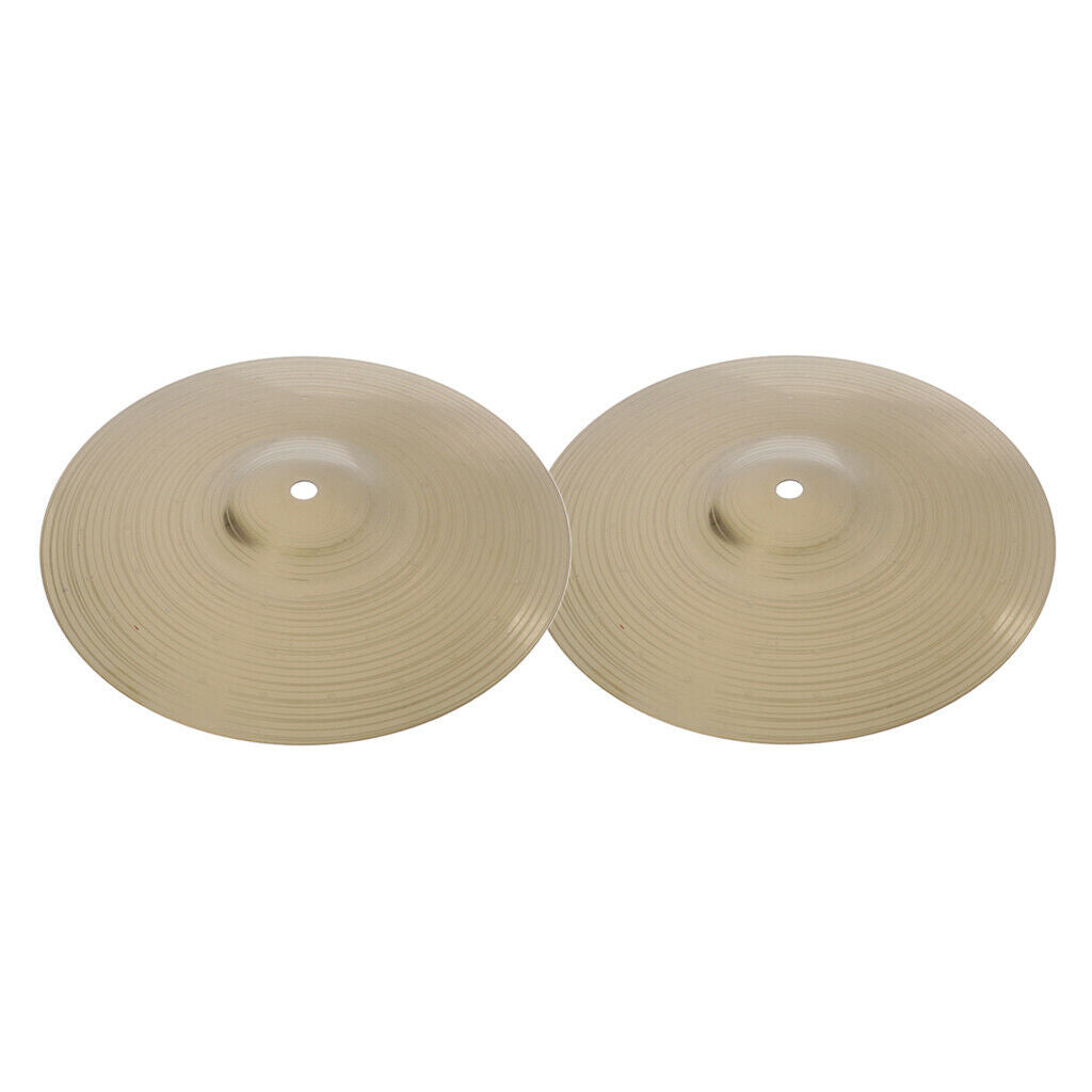 2x Golden Brass Crash Drum Cymbals Jazz Drum Kit Parts Instrument Drummer