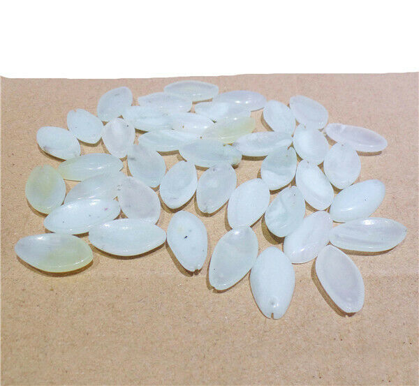 10Pcs 19x10x4mm Natural New Jade Flower Petals Pendant Beads DIY Jewelry HH8401