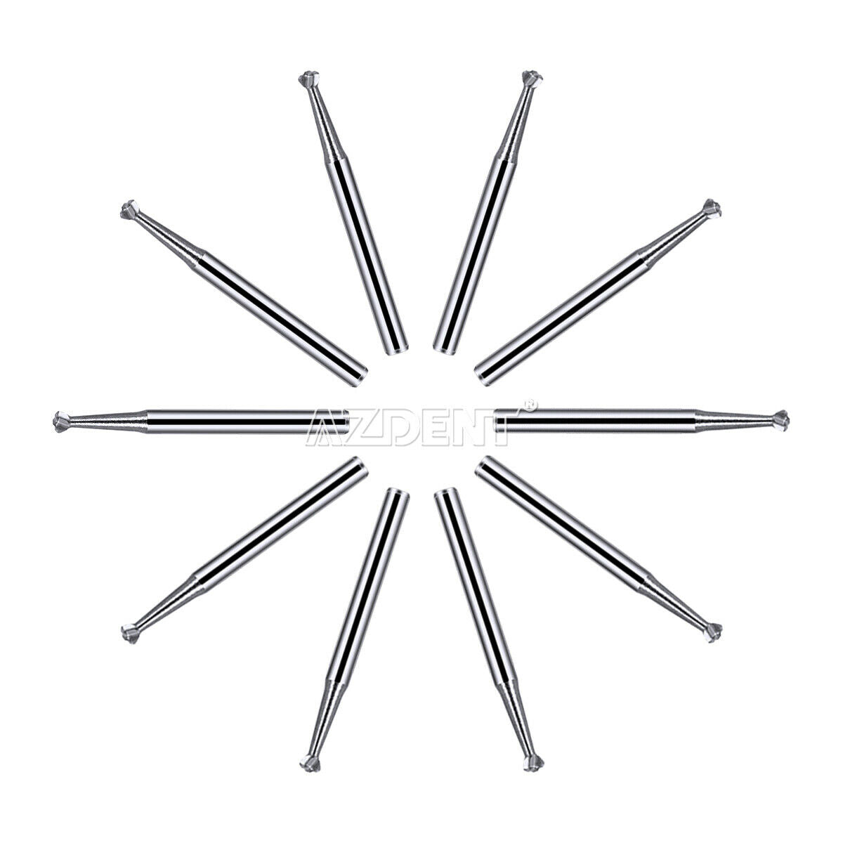 10X Dental Steel Tungsten Carbide Burs FG 4 for High Speed Handpiece Round type