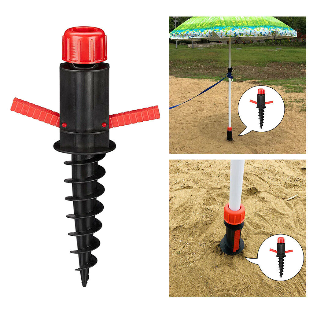 Parasol Ground Anchor Shelter Umbrella Sand Holder Screw In Spike Base