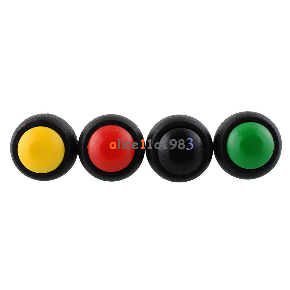 4Pcs Mini 12mm Waterproof Momentary ON/OFF Push Button Round Switch