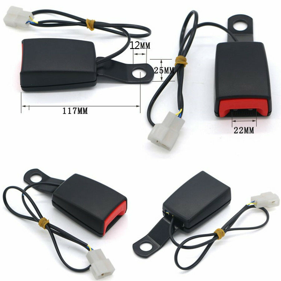 7/8" 22mm Car Front Seat Belt Buckle Insert Socket Connector with Warning Cable
