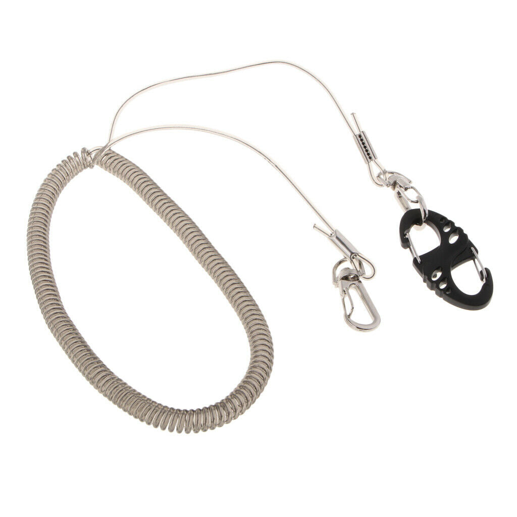 2.5m Steel Wire Fishing Coiled Lanyard Net Release Fly Fishing