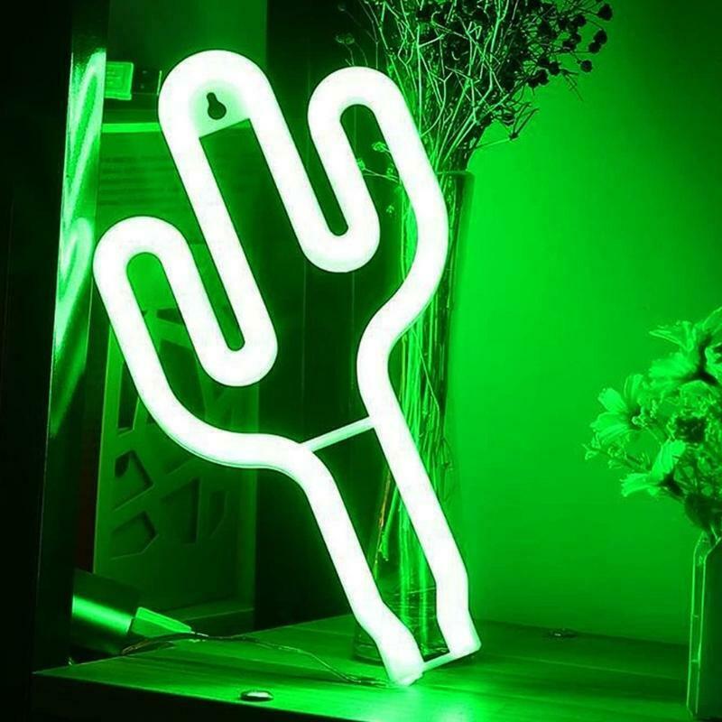 Cactus Neon Sign Light for Wall Decor USB or Battery Operated Living Room Decor
