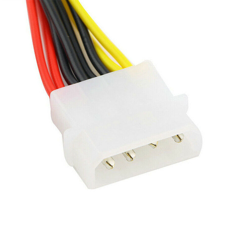 4Pin IDE Male to Dual SATA Y-Splitter Female HDD Power Adapter Cable