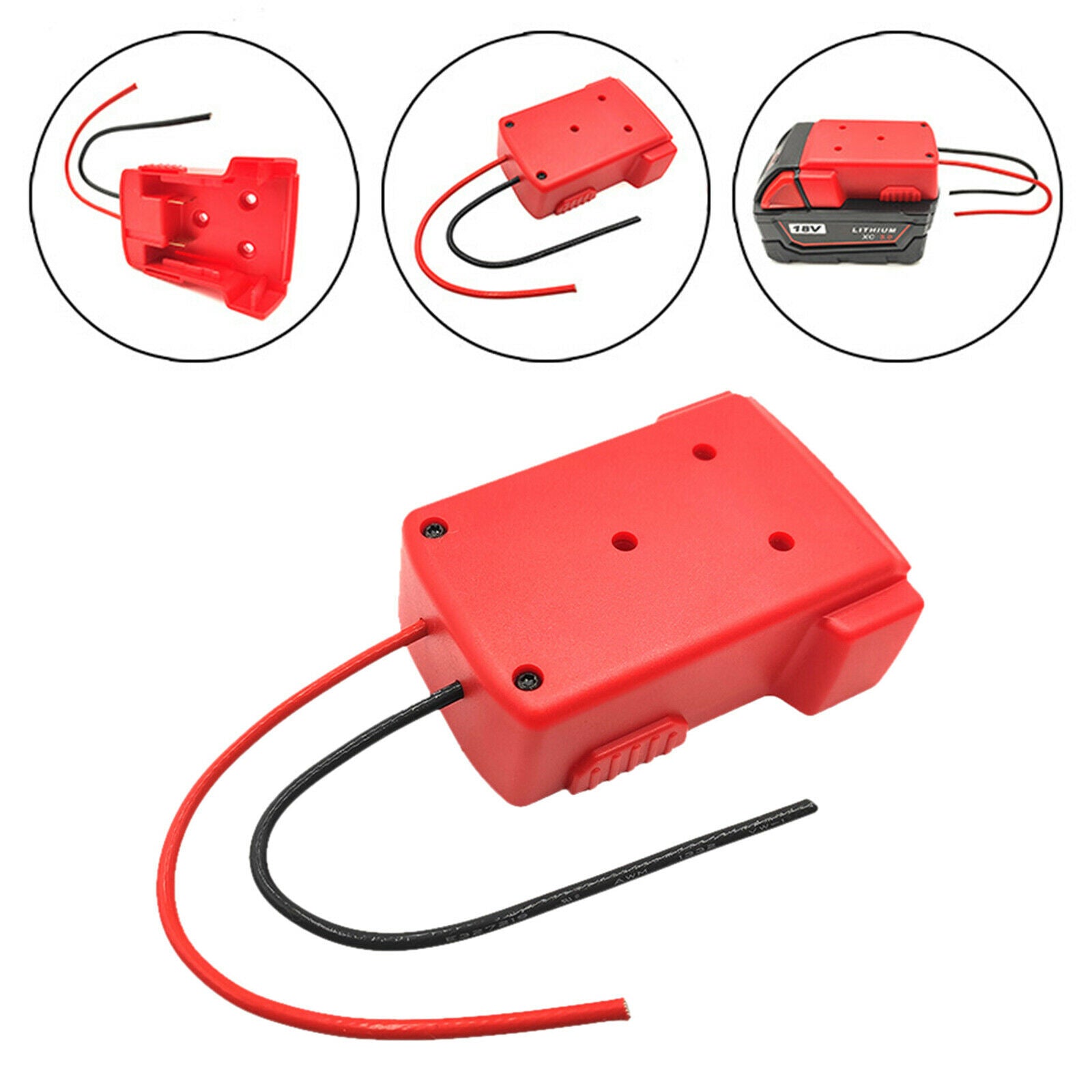 DIY Li-Ion Battery Adapter Converter 12AWG for 18V Connector 4WD Accessories